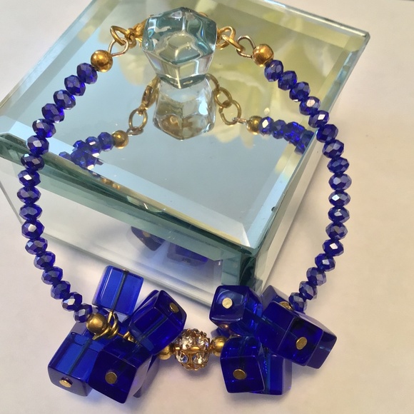 Beautiful Blue beaded Set - Picture 2 of 7